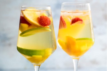 White sangria drink from The Tavern at The Village at Brookwood retirement community in Burlington, NC